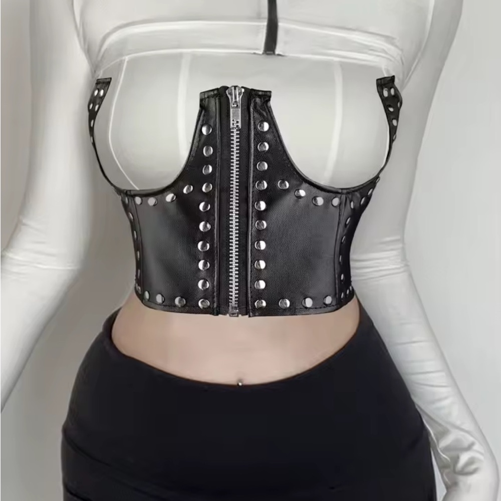 Black Studded Corset Top